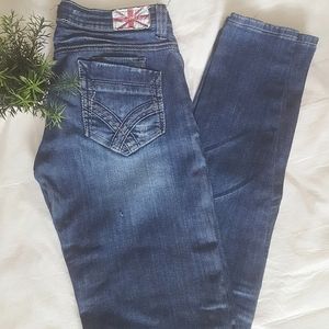 🔖Vtg Y2K Jean Machine🔥Dark Blue Wash Denim Pants|Straight Leg